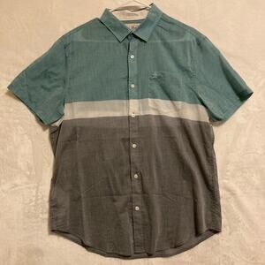 Penguin Button Front Short Sleeve Shirt SLIM FIT Mens Size Large